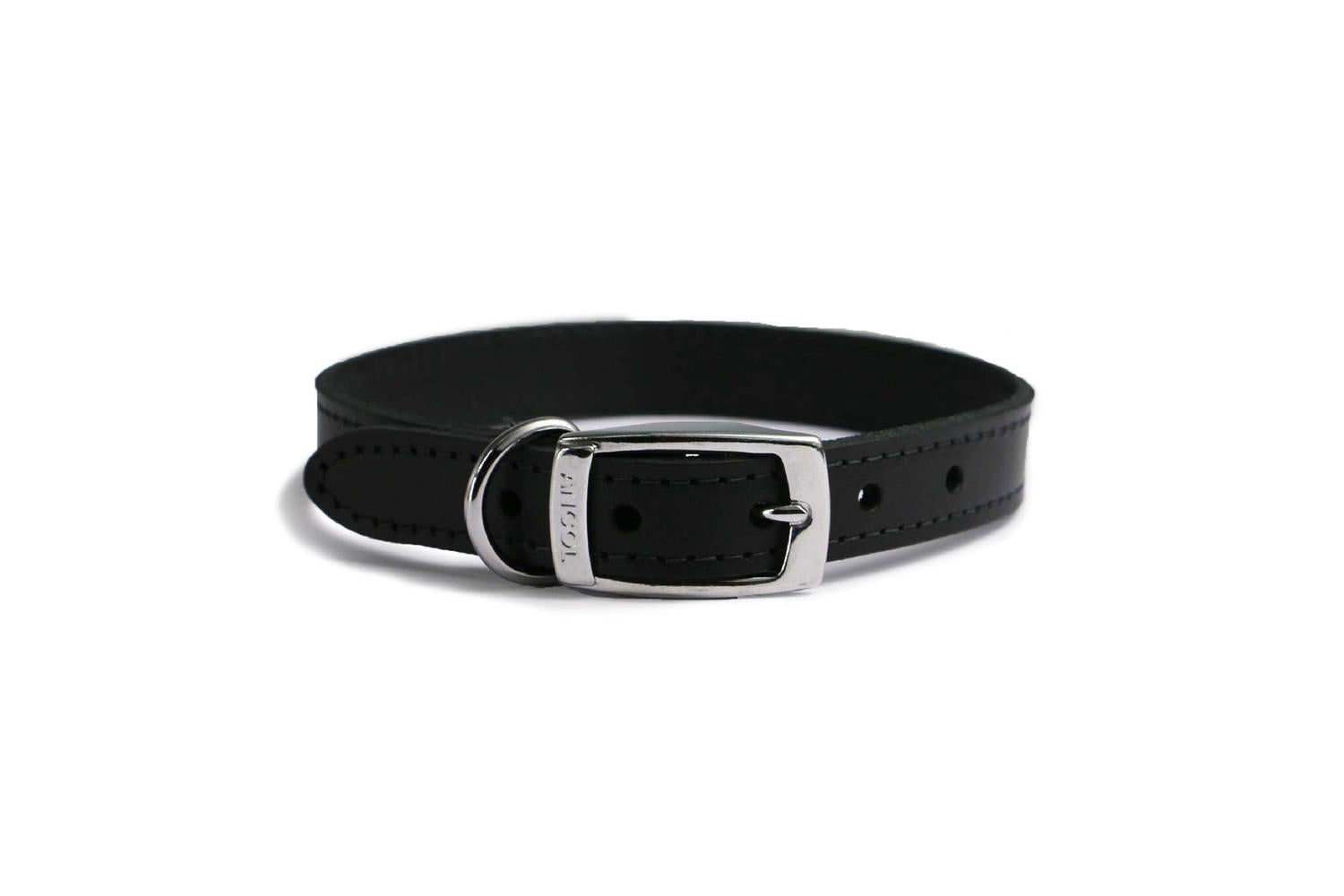 Ancol Bp-870357 - An Leather Collar Black 28-36cm Size 3