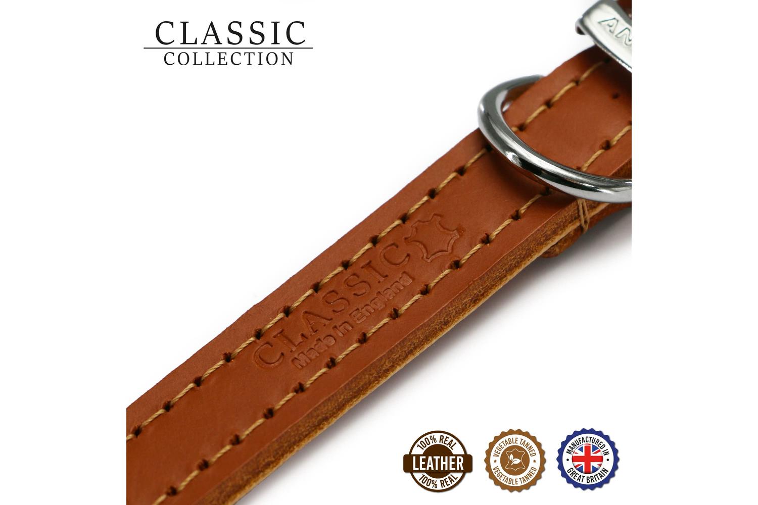 Ancol Bp-892260 - An Leather Collar Tan 20-26cm Size 1-2