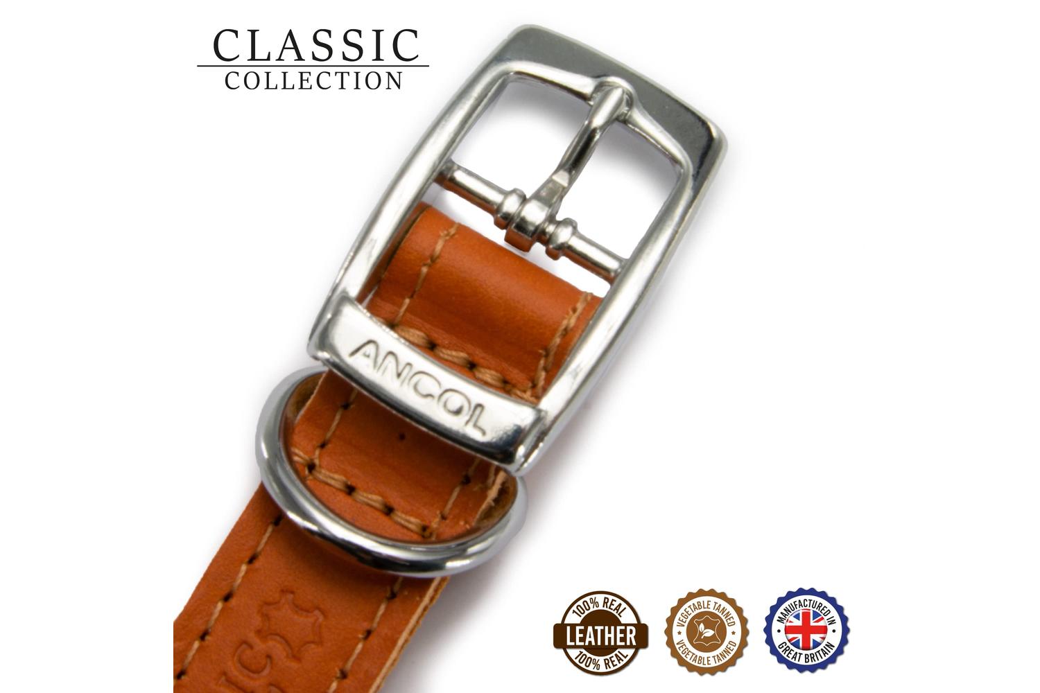 Ancol Bp-892260 - An Leather Collar Tan 20-26cm Size 1-3