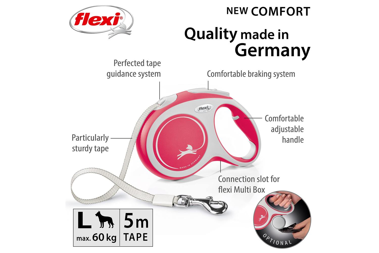 Flexi Bp-719356 - Flexi C/fort Tape 5m Red-2