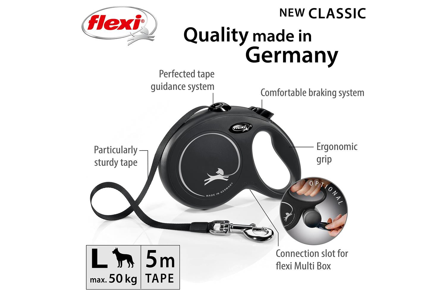 Flexi Bp-372546 - Flexi Classc Tape 5m Blk Lge-2