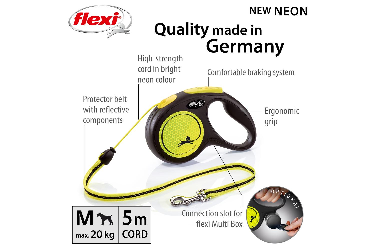 Flexi Bp-306388 - Flexi Neon Cord 5m Ylw Med-2