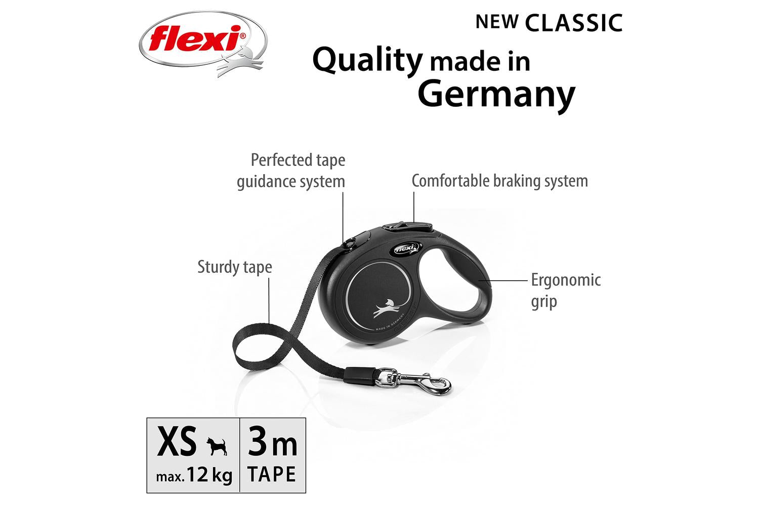 Flexi Bp-144562 - Flexi Classc Tape 3m Blk Xs-2
