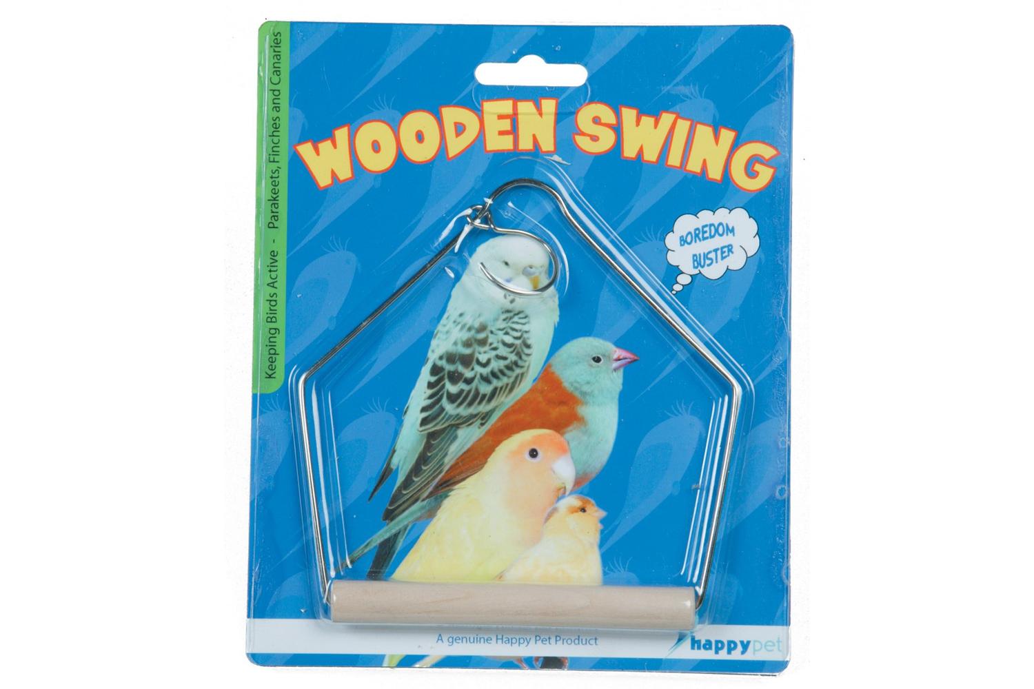 Happypet Bp-140437 - H/pet Wooden Bird Swing - 16cm