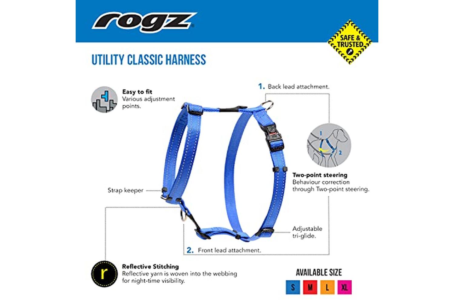Rogz Bp-654383 - Rogz Utility Harnes Blue Med-3