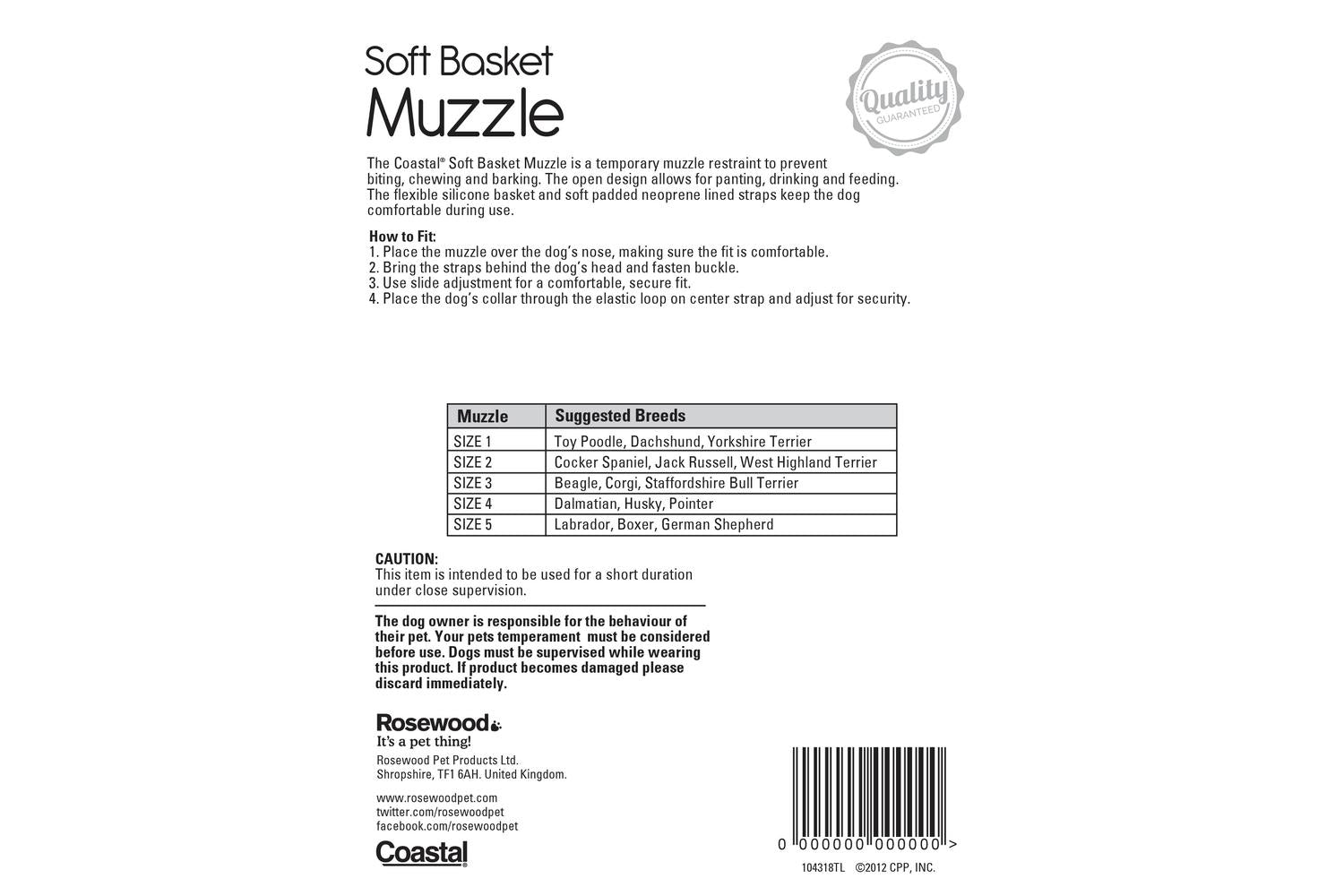 Rosewood Bp-693955 - Ros Soft Muzzle Black - Size 2-2