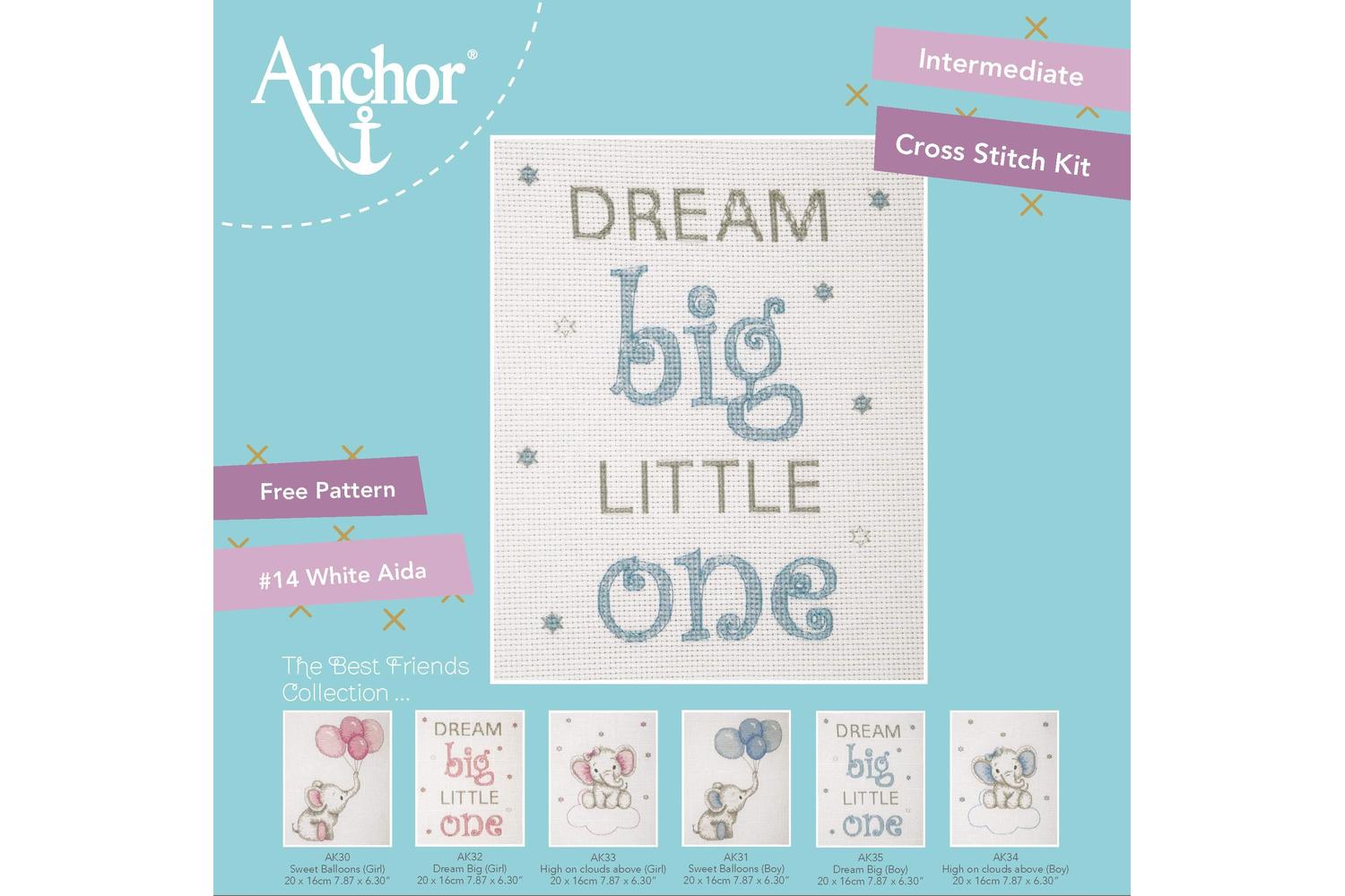 Anchor Gro-ak35 - Dream Big - Boy - Counted Cross Stitch Kit