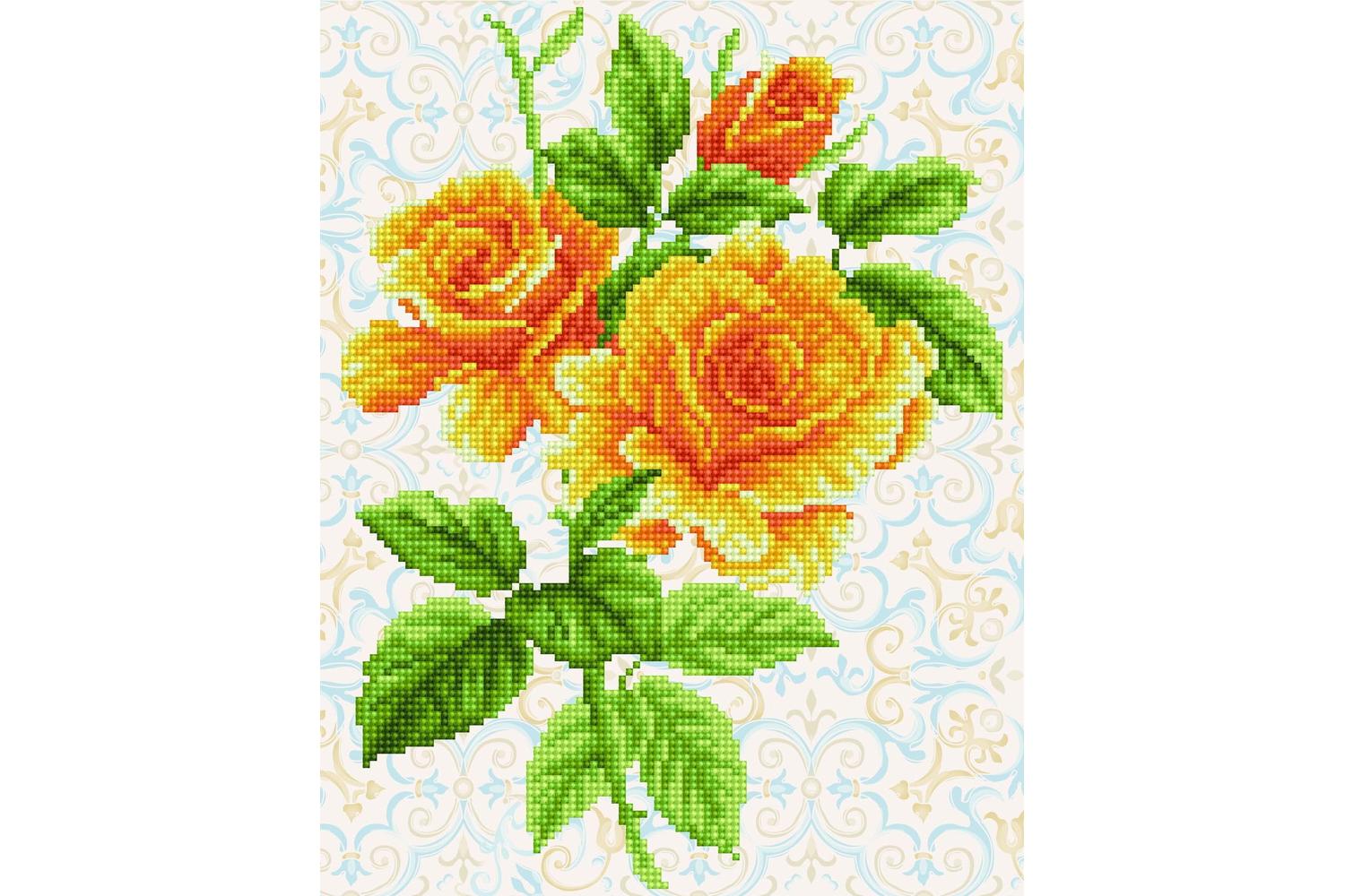 Diamond Dotz Gro-dd6.008 - Yellow Rose Bouquet - Diamond Pai