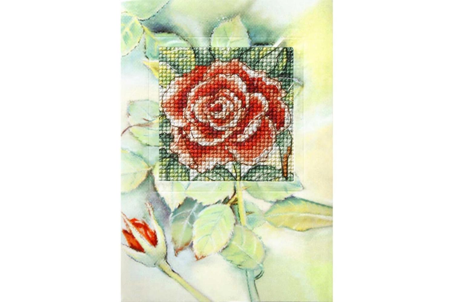 Orchidea Gro-orc.6228 - Gcard Rose - Counted Cross Stitch Ki