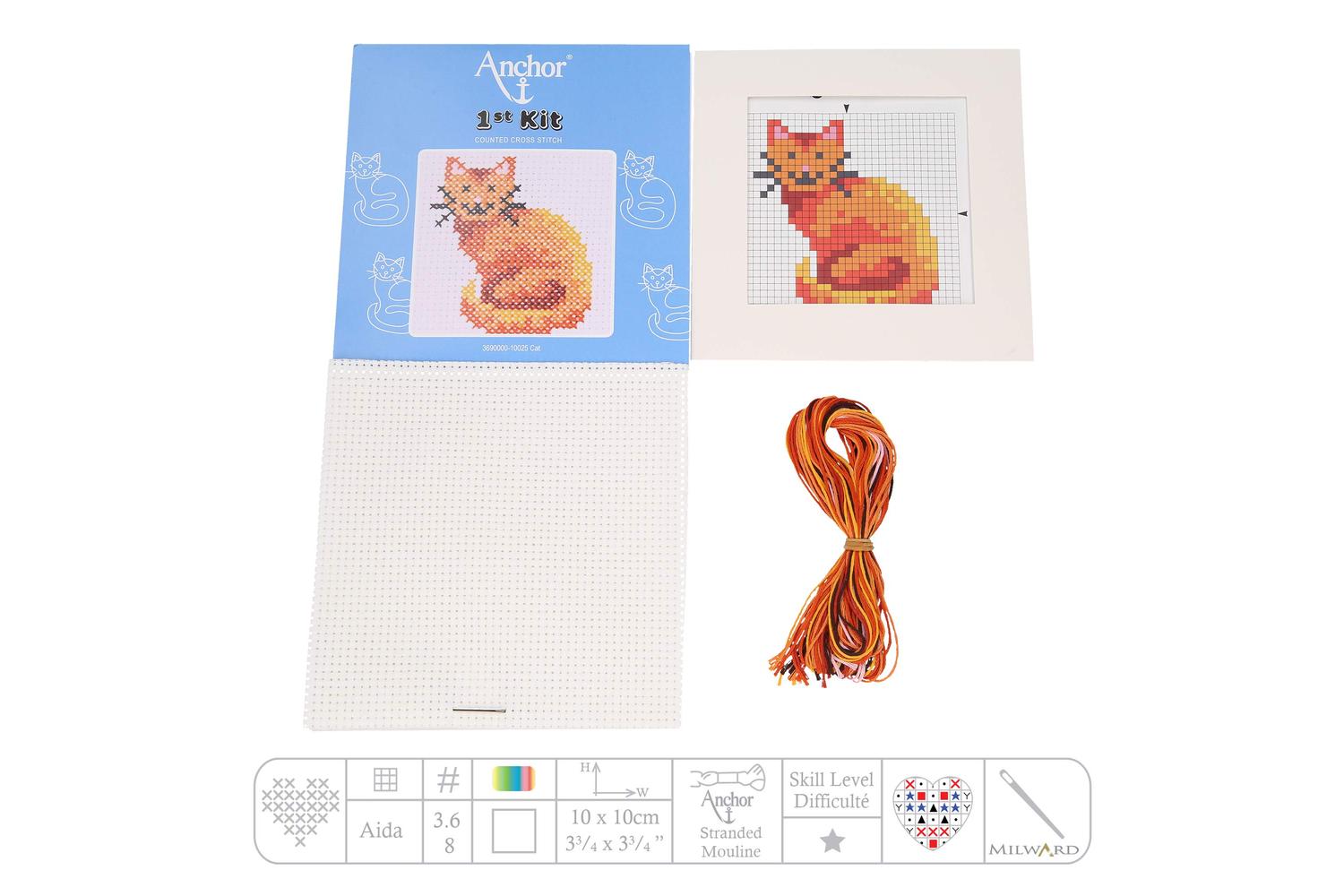 Anchor Gro-3690000\10025 - First Kit Cat - Counted Cross Sti-3