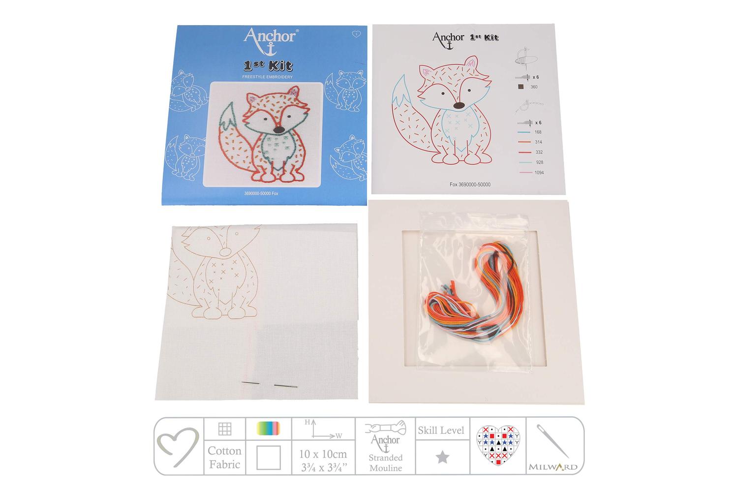 Anchor Gro-3690000\50000 - First Kit Fox - Embroidery Kit 1s-3