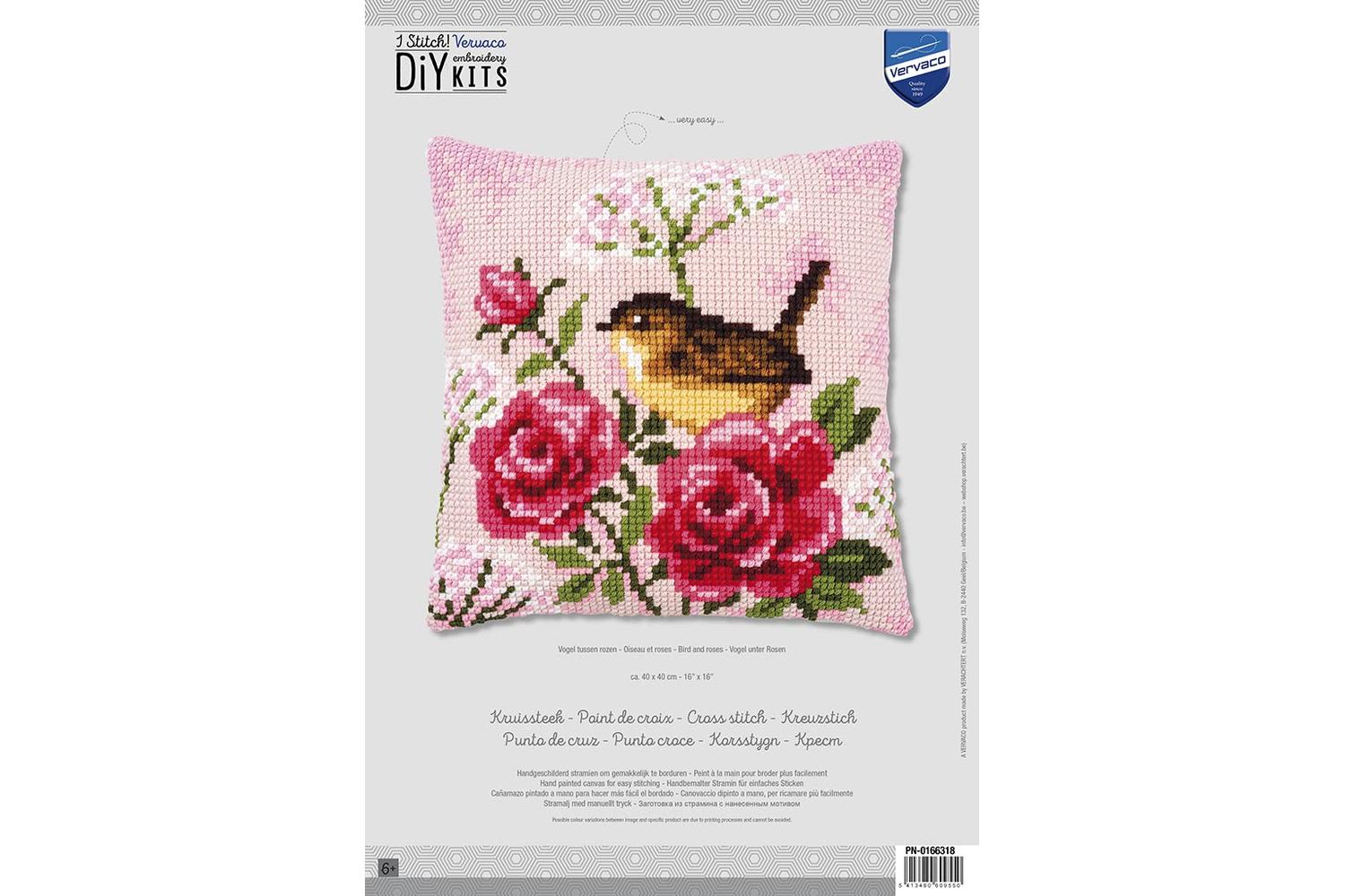 Vervaco Gro-pn-0166318 - Cushion Birdroses - Cross Stitch Ki-2