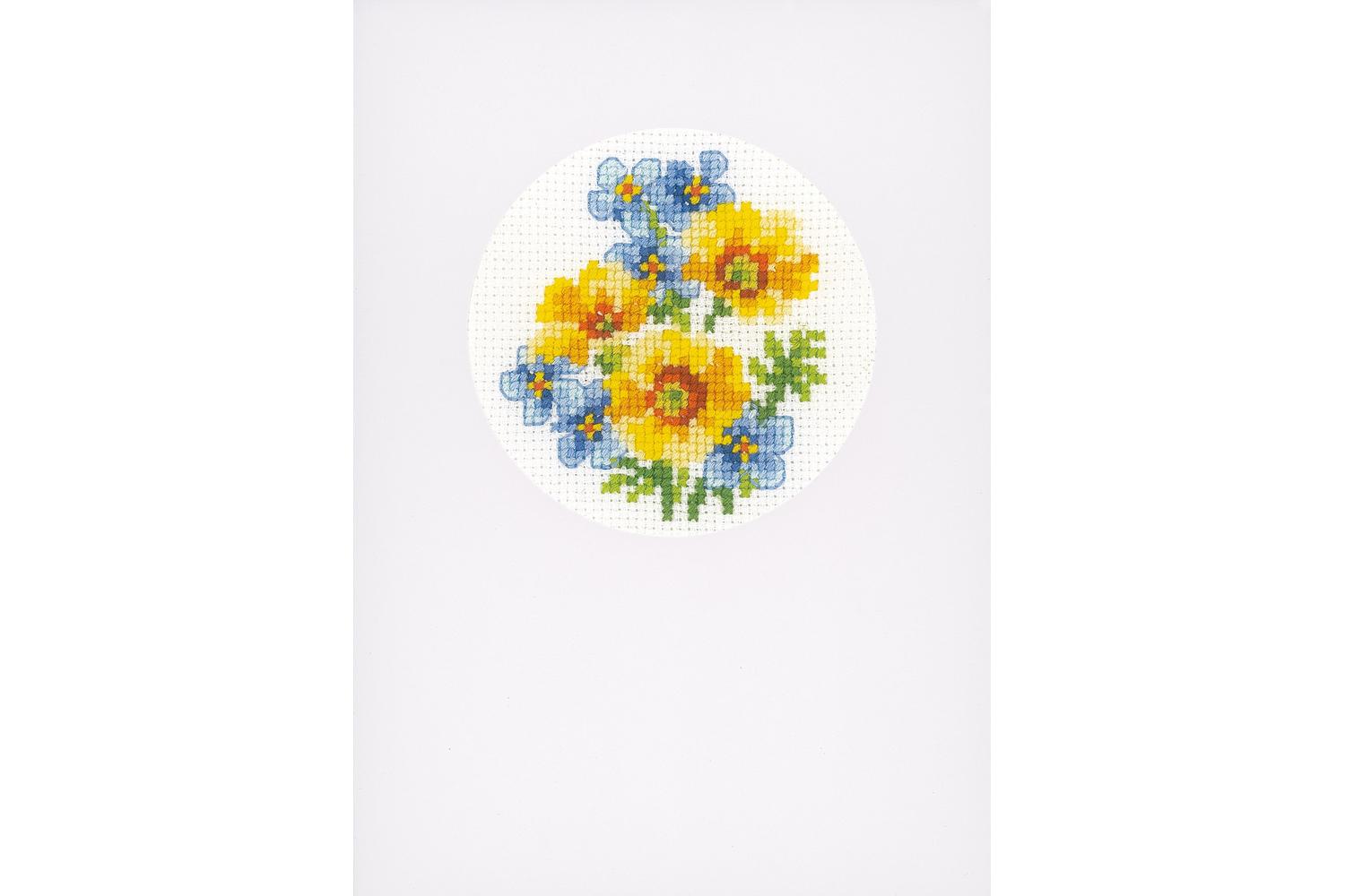 Vervaco Gro-pn-0155786 - Counted Cross Stitch Kit Card Blue-2