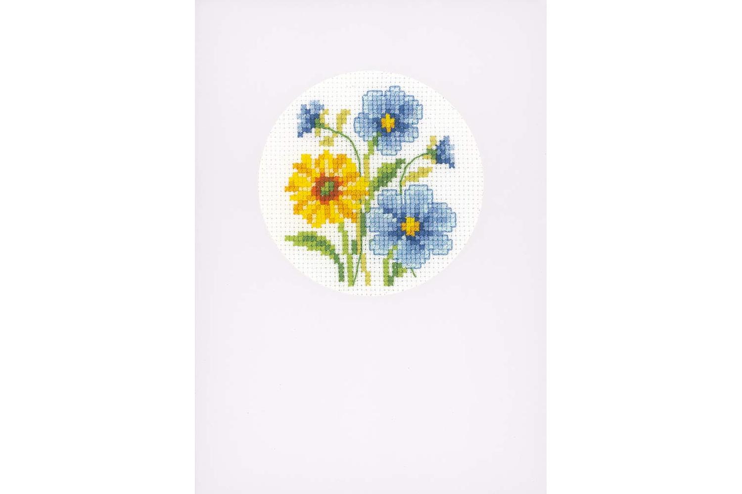 Vervaco Gro-pn-0155786 - Counted Cross Stitch Kit Card Blue-4