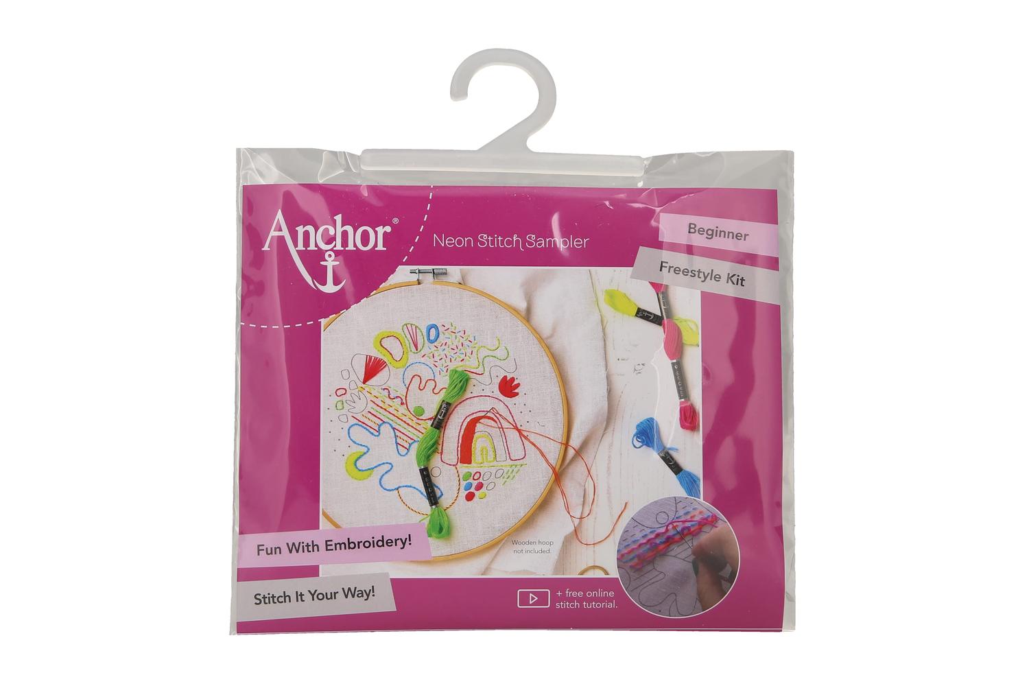 Anchor Gro-akn007 - Neon Abstact Sampler - Embroidery Kit Sa