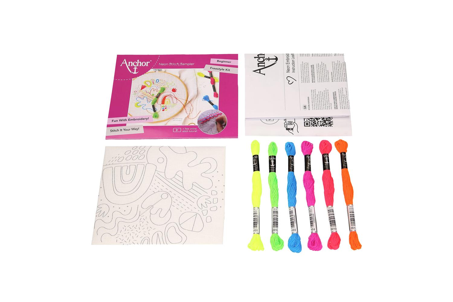 Anchor Gro-akn007 - Neon Abstact Sampler - Embroidery Kit Sa-3