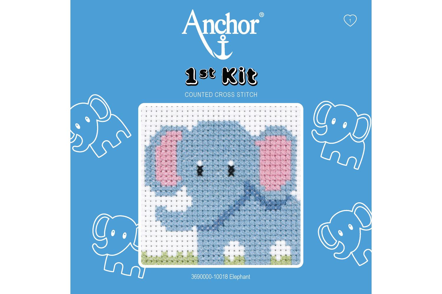 Anchor Gro-3690000\10018 - First Kit Elephant - Counted Cros