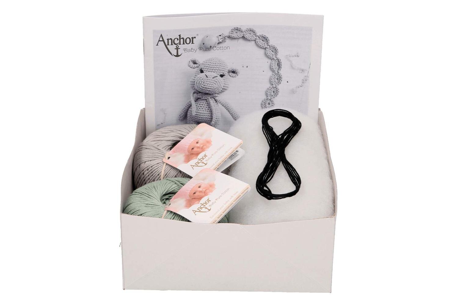 Anchor Gro-a28b001\9065 - Pacifier Kit Hippo - Crochet Kit B