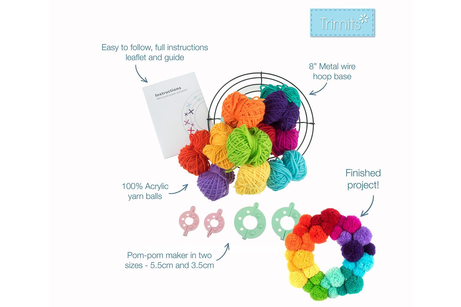 Trimits Gro-gck188 - Pompom Wreath Rbow - Pom Pom Wreath Kit-3