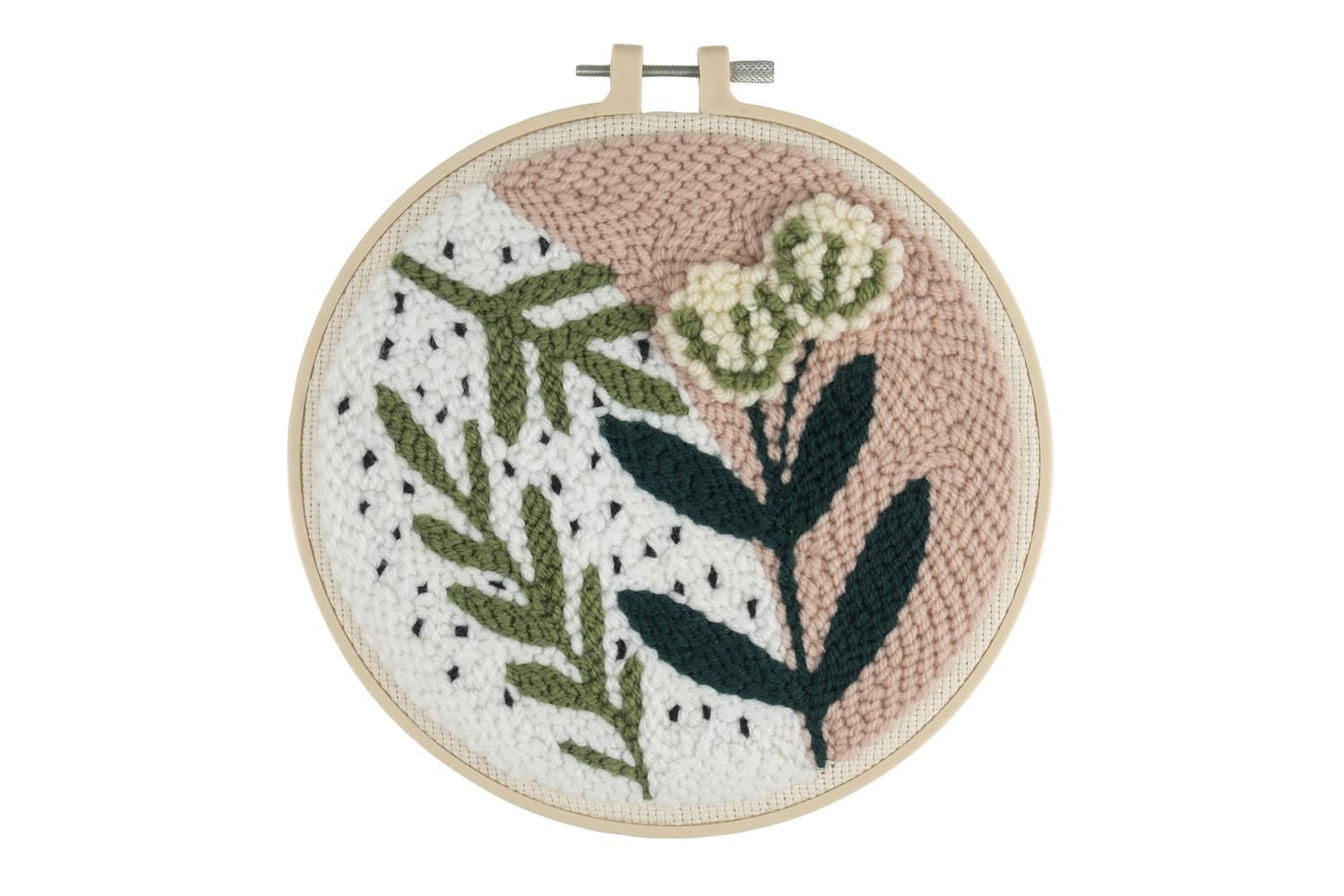 Trimits Gro-gck144 - Punch Needle Kit Yarn And Hoop Foliage