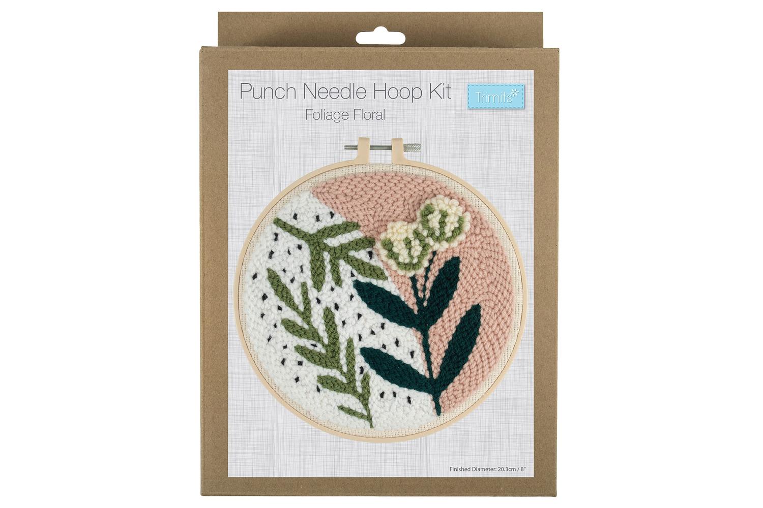 Trimits Gro-gck144 - Punch Needle Kit Yarn And Hoop Foliage-2