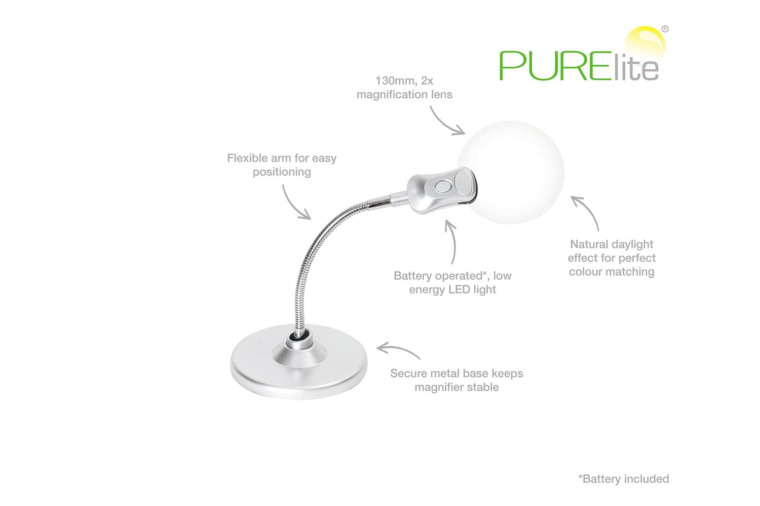 Purelite Gro-cfpl03 - Table Mag Light - Magnifying Lamp Tabl-4
