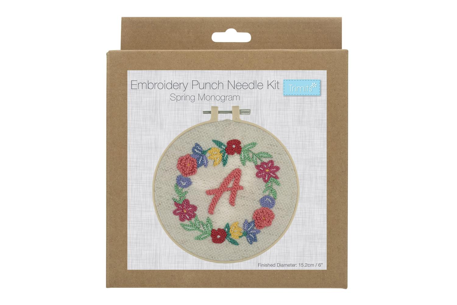 Trimits Gro-gck180 - Punch Needle Kit Floss And Hoop Floral-2