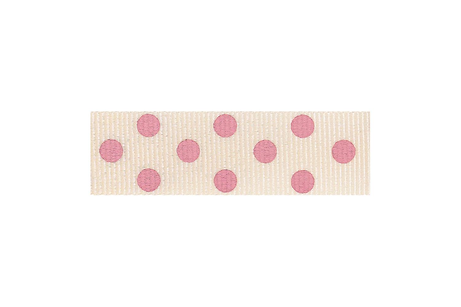 Berisfords Gro-c1346115\5 - Spotty Grosgrain 4m X 15mm Natur