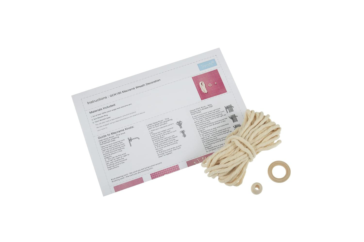 Trimits Gro-gck195 - Macrame Kit Wreath - Macram Kit Decorat-2