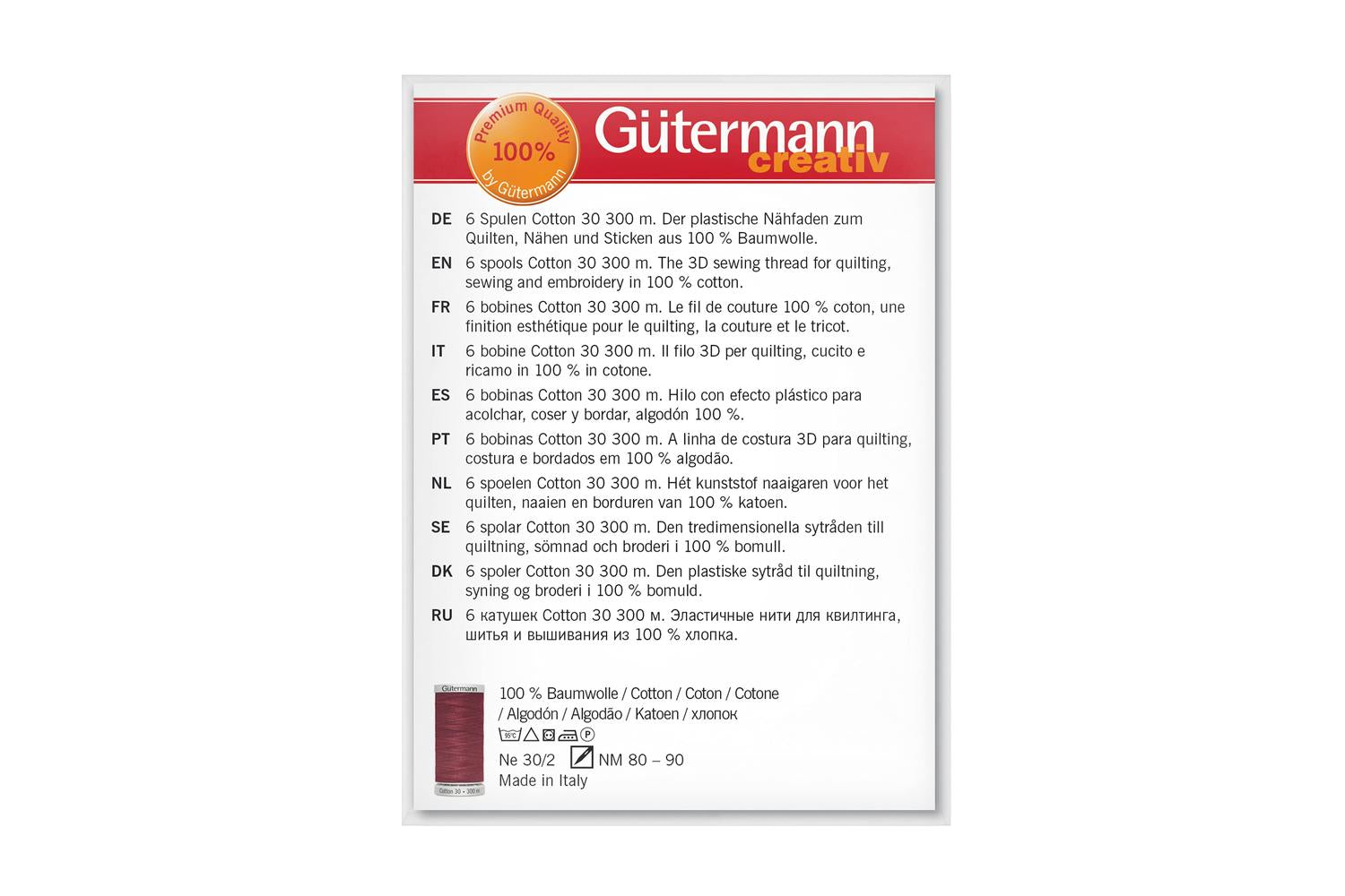 Gutermann Gro-734022\1 - Tset Cotton 30 Pk6 - Thread Set Cot-3