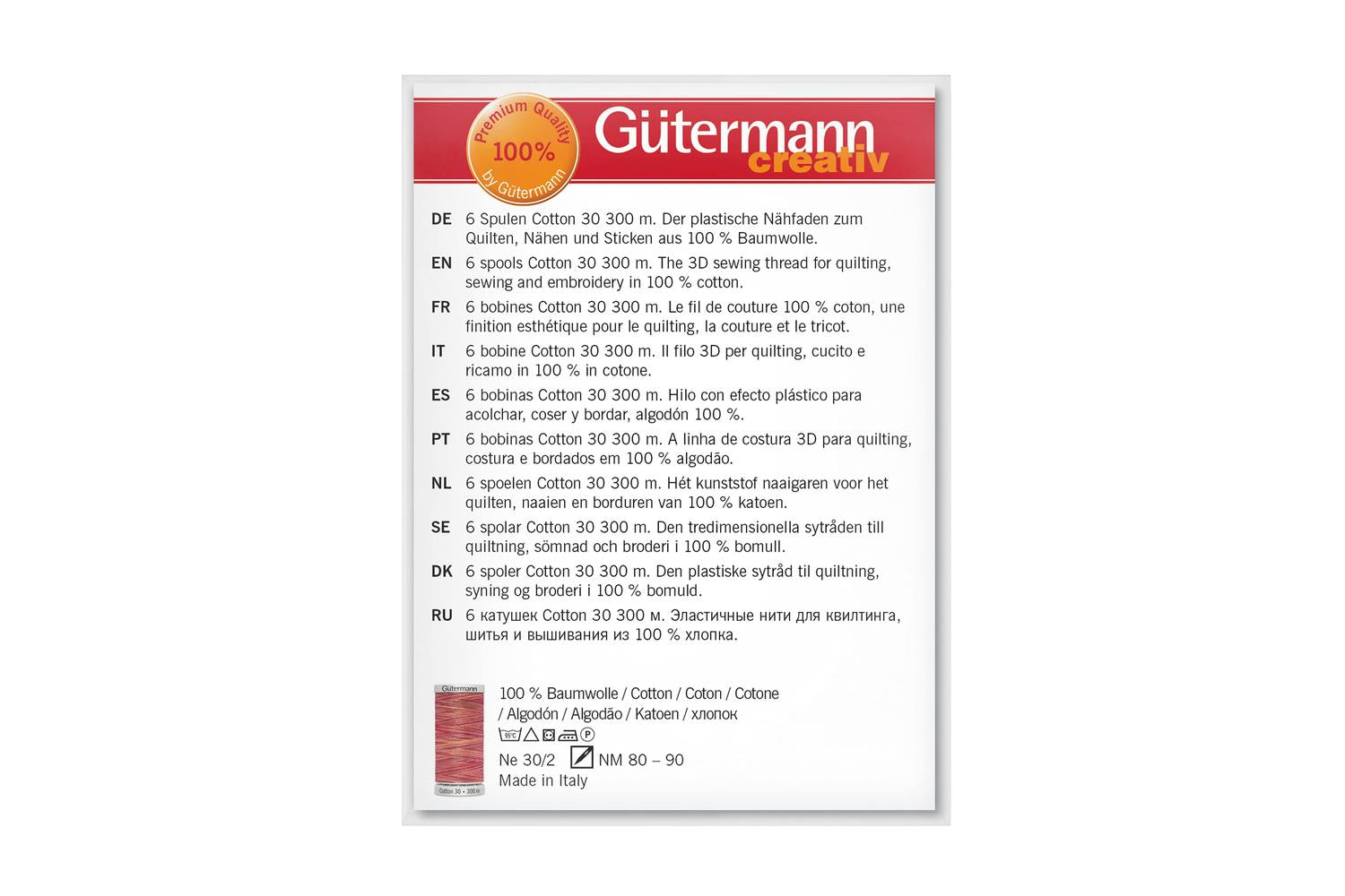 Gutermann Gro-734022\2 - Tset Cotton 30 Pk6 - Thread Set Cot-3