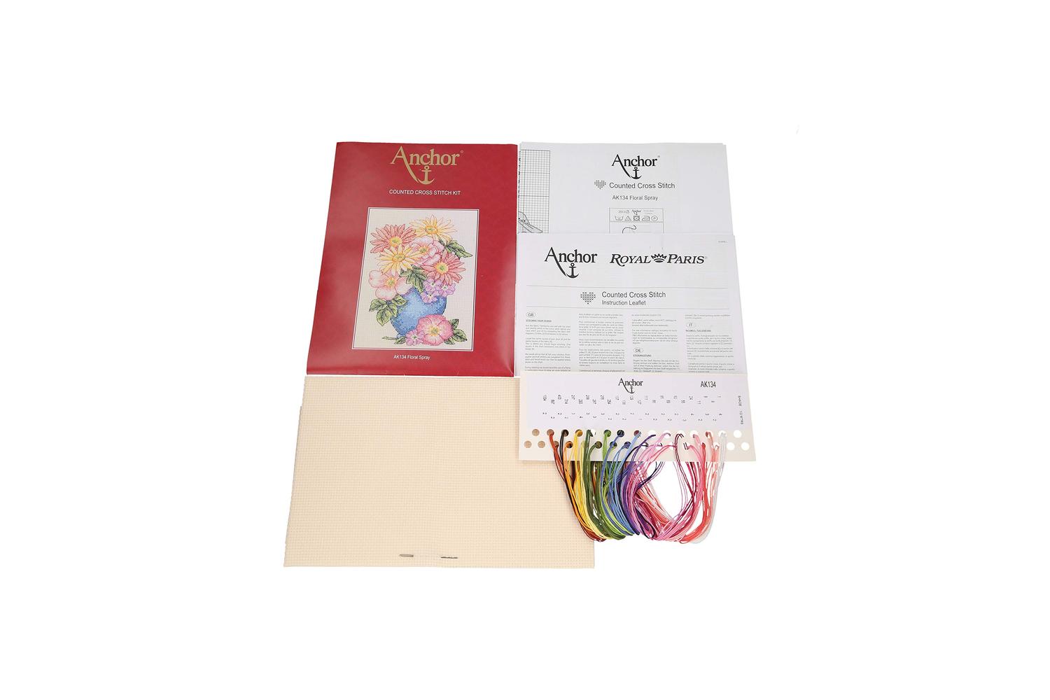 Anchor Gro-ak134 - Floral Spray Kit - Counted Cross Stitch K-4