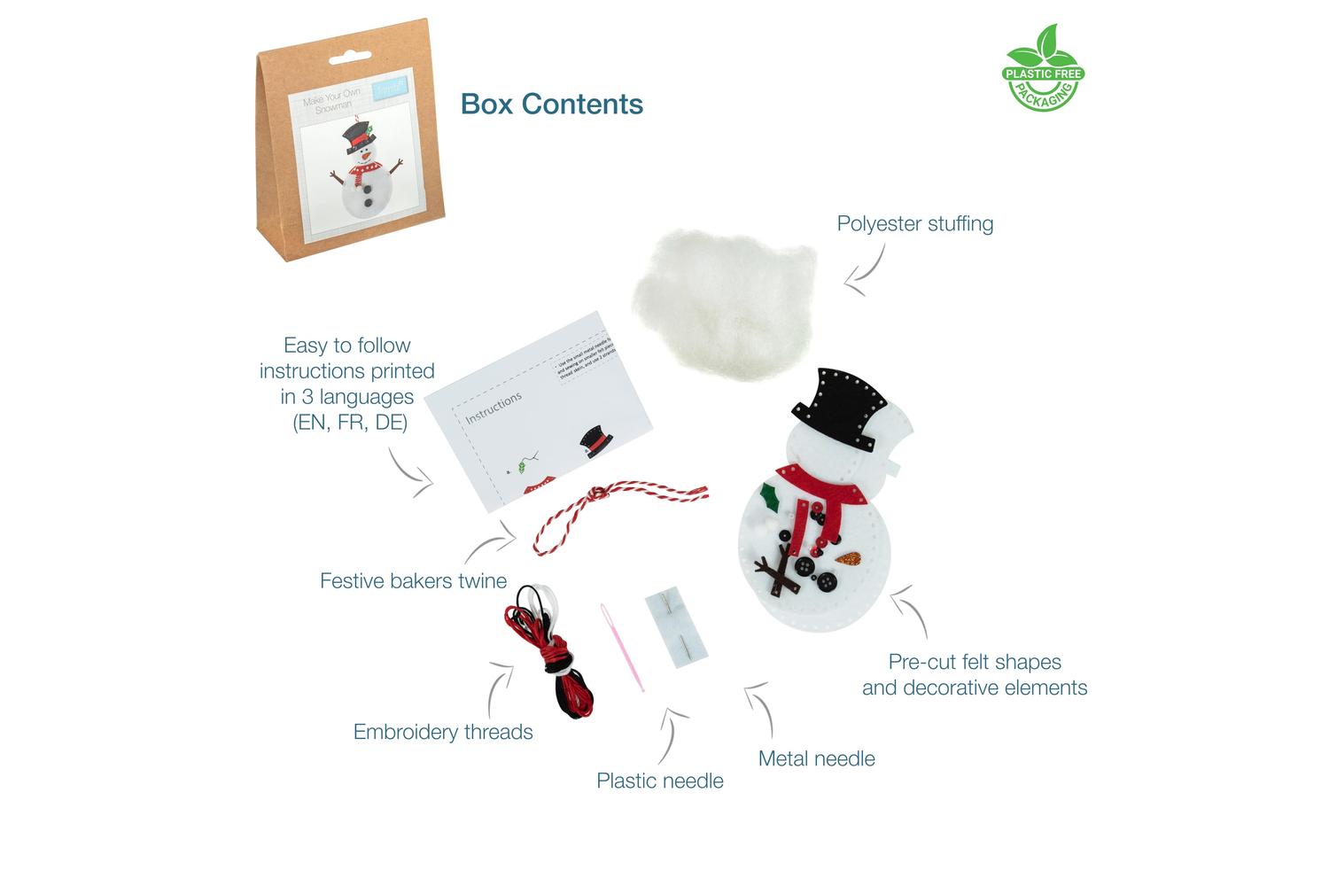 Trimits Gro-gck204 - Felt Dec Snowman - Felt Decoration Kit-3