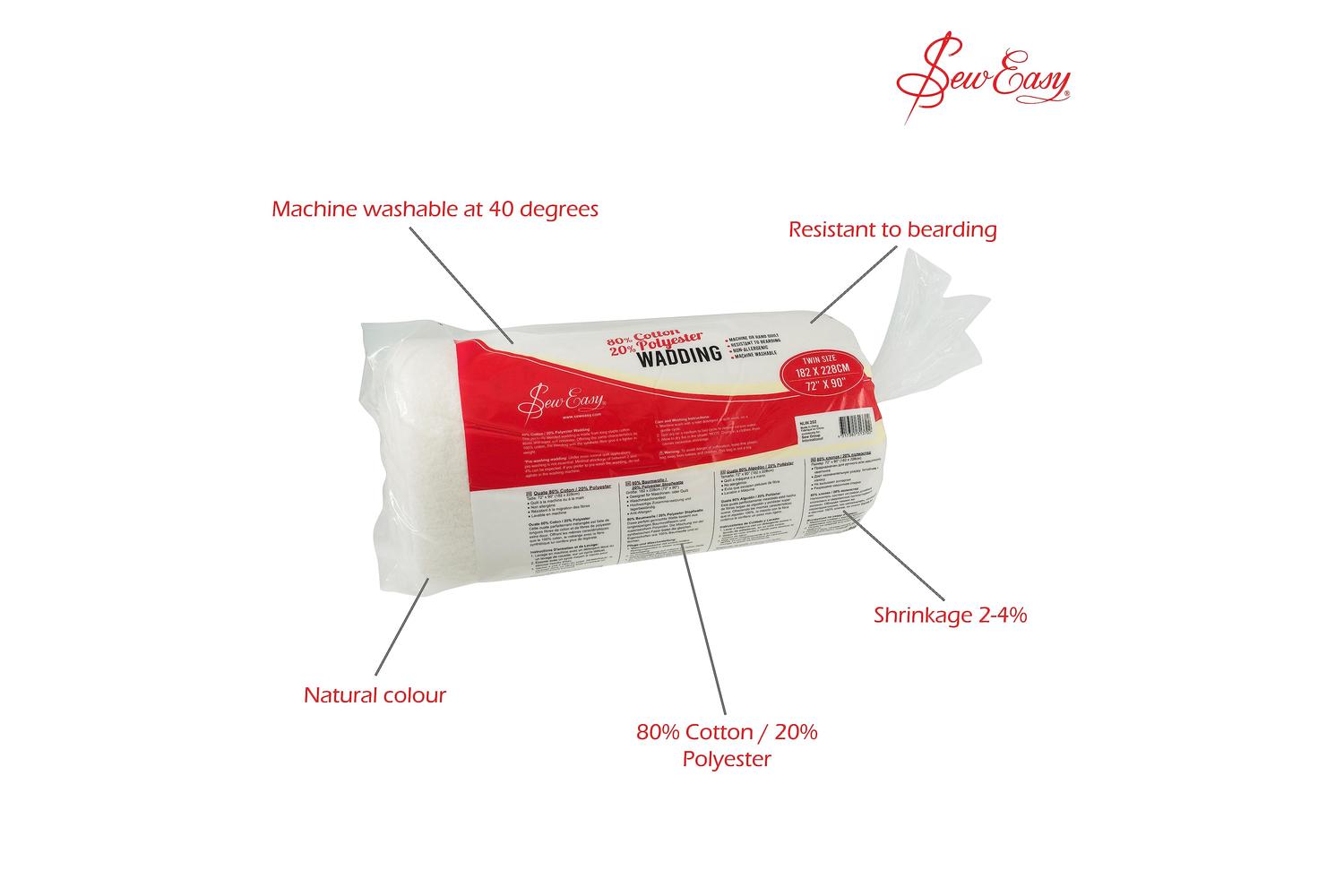 Sew Easy Gro-nlw.202 - Wadding 72x90in - Wadding 80 Cotton A-2