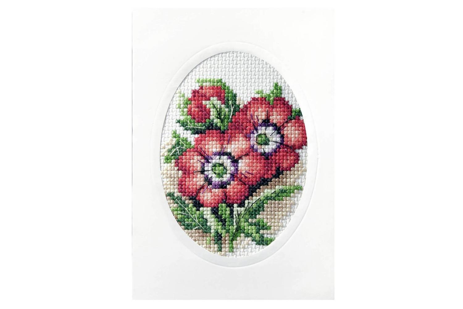 Orchidea Gro-orc.6160 - Card Kit Anemones - Cross Stitch Kit-2
