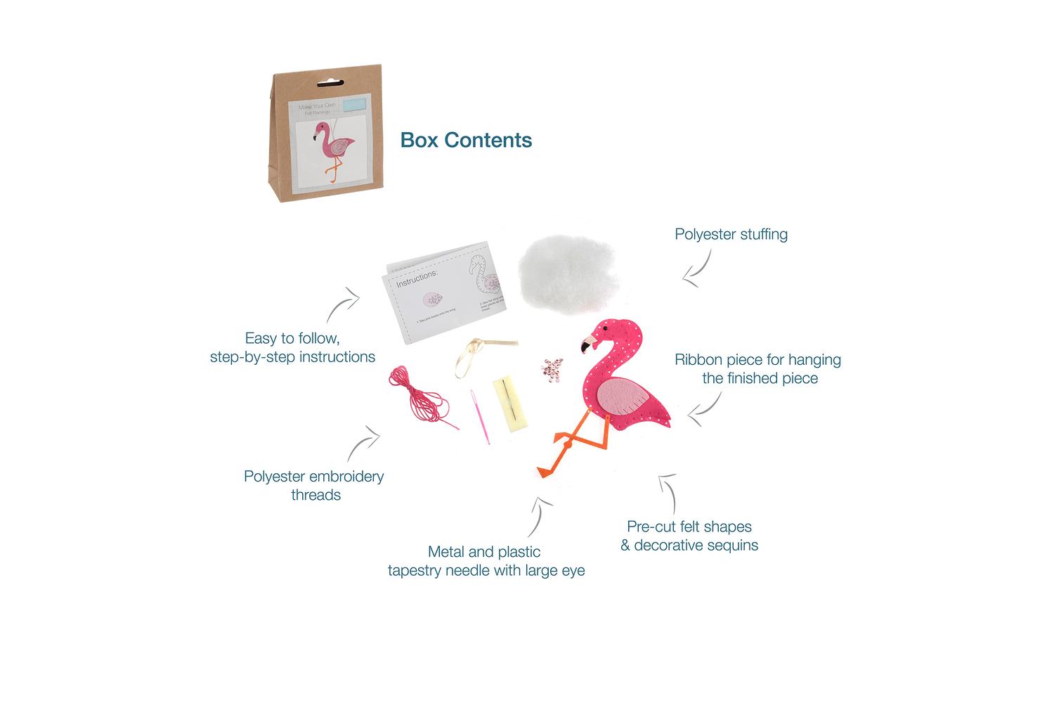 Trimits Gro-gck035 - Felt Kit Flamingo - Felt Decoration Kit-4