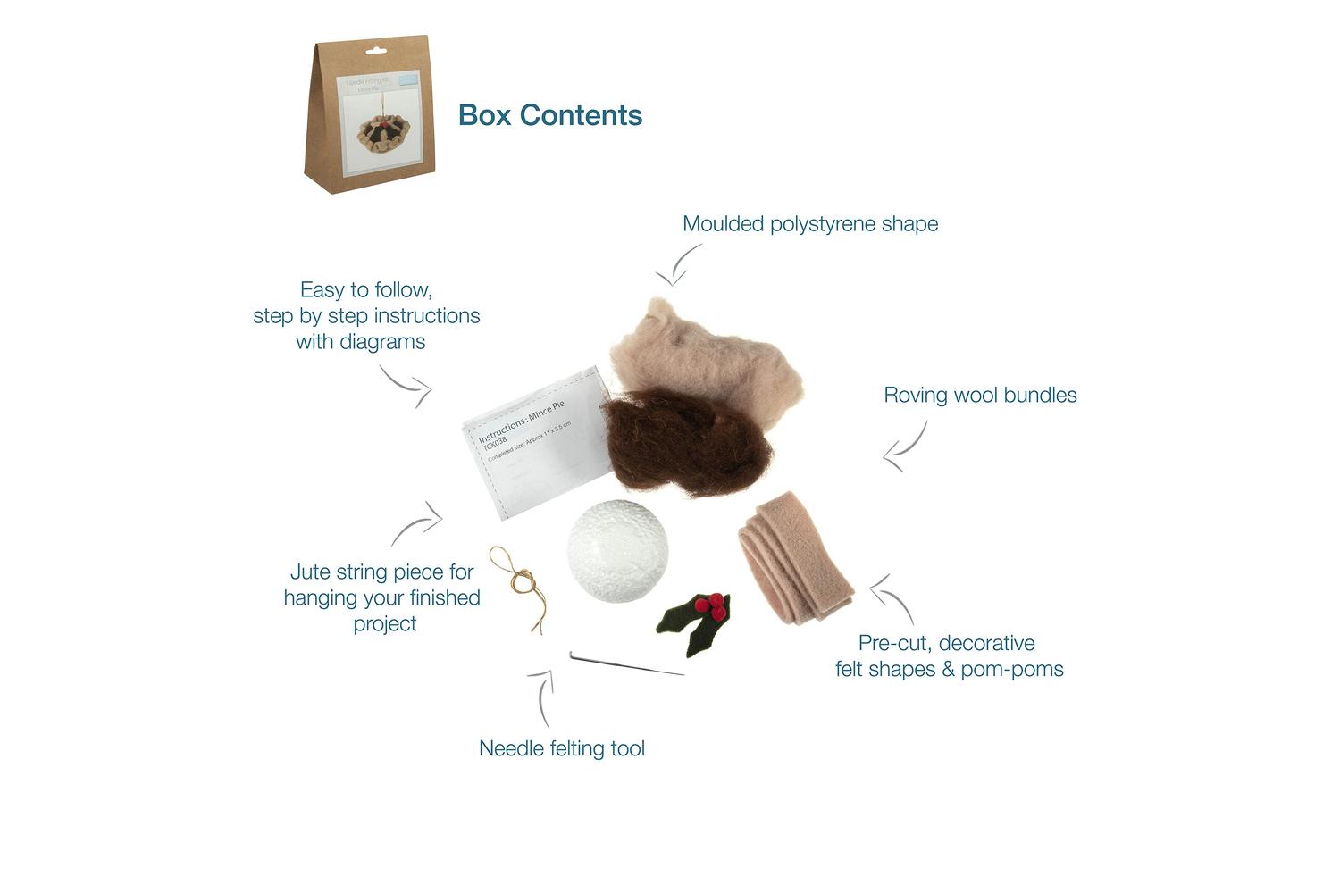 Trimits Gro-tck038 - Nfelting Mince Pie - Needle Felting Kit-4