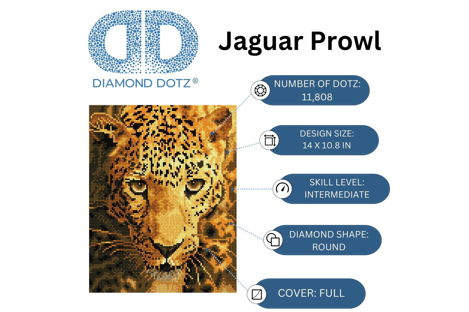 Diamond Dotz Gro-dd6.005 - Jaguar Prowl - Diamond Painting K-2