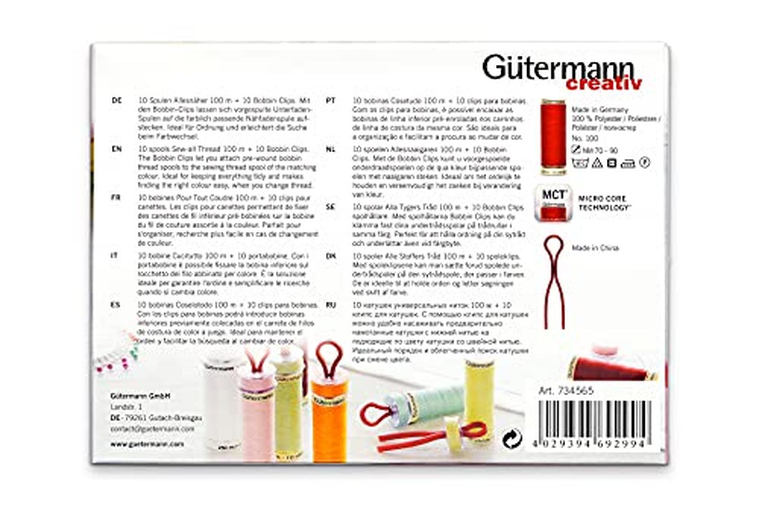 Gutermann Gro-734565 - Tset Sa 10x100m Bclip - Thread Set Se-3