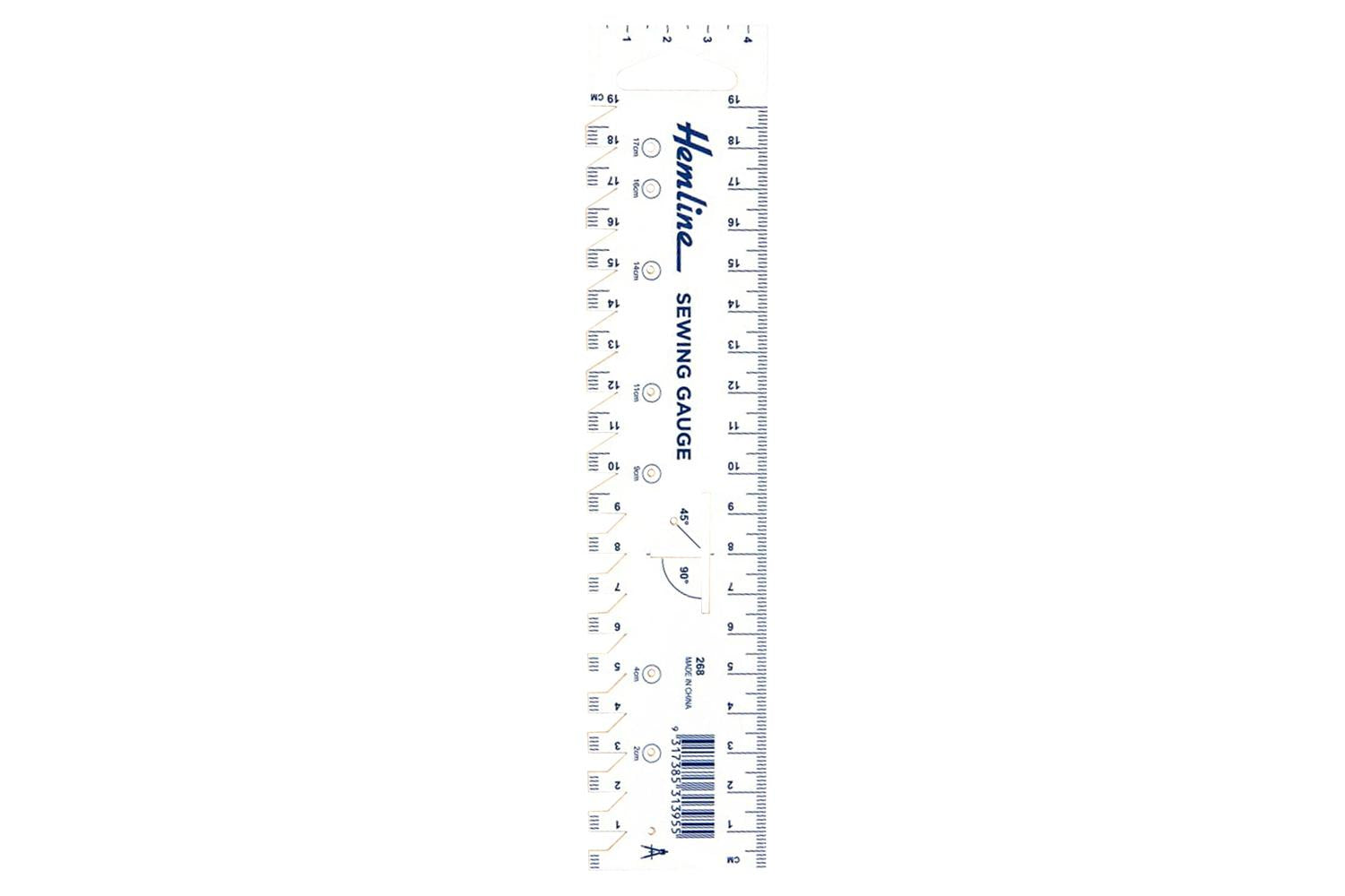 Hemline Gro-h268 - Hl Sruler 21x45cm - Sewing Gauge 21 X 45c