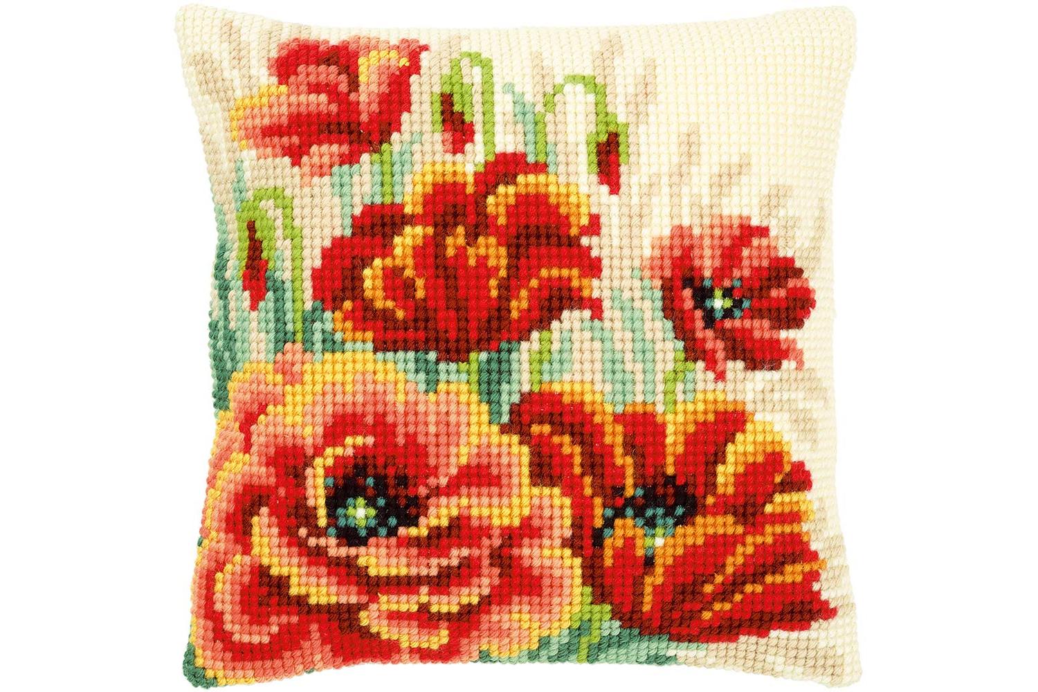 Vervaco Gro-pn-0149724 - Cushion Poppies Ii - Cross Stitch K
