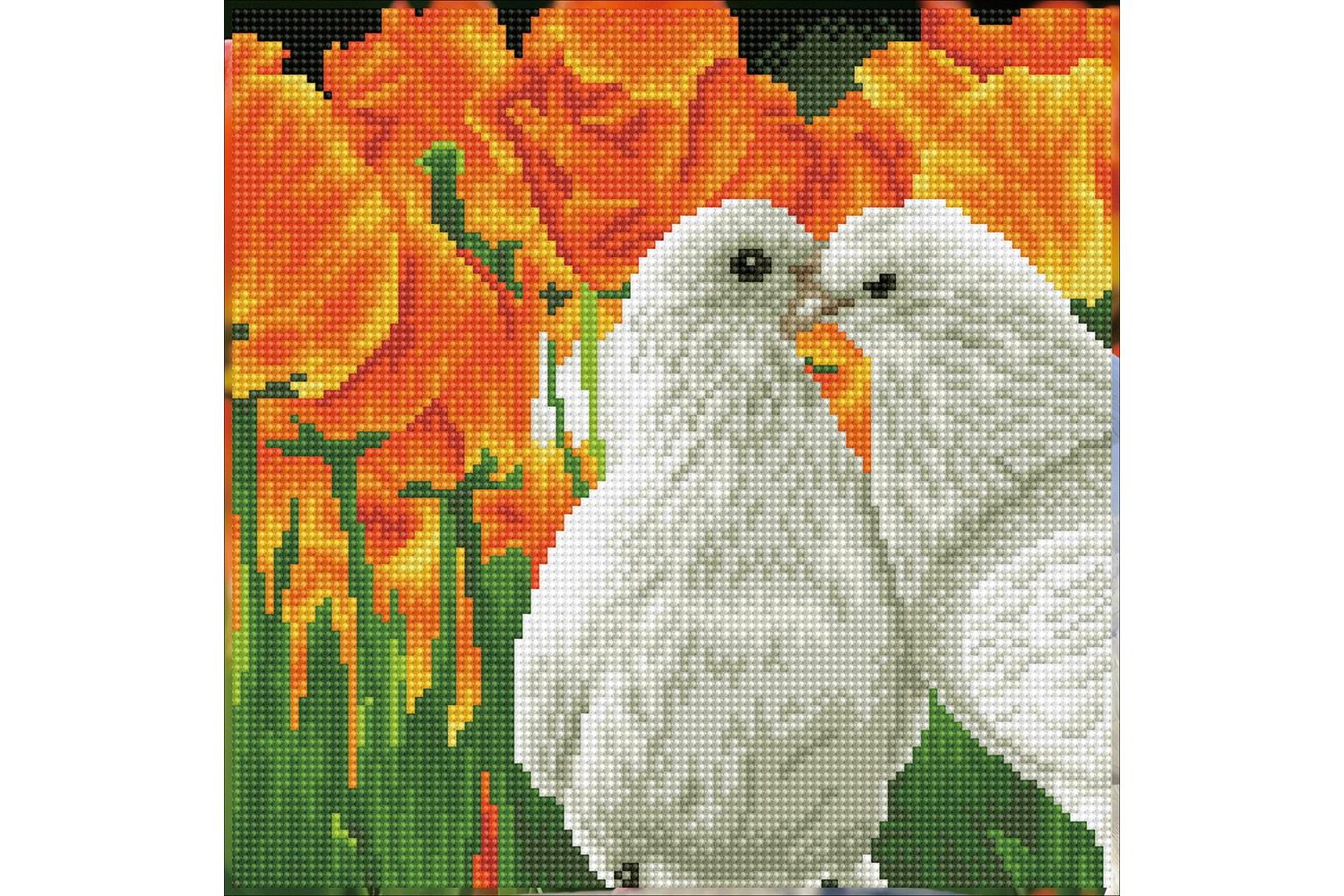 Diamond Dotz Gro-dd5.077 - Kissing Doves - Diamond Painting