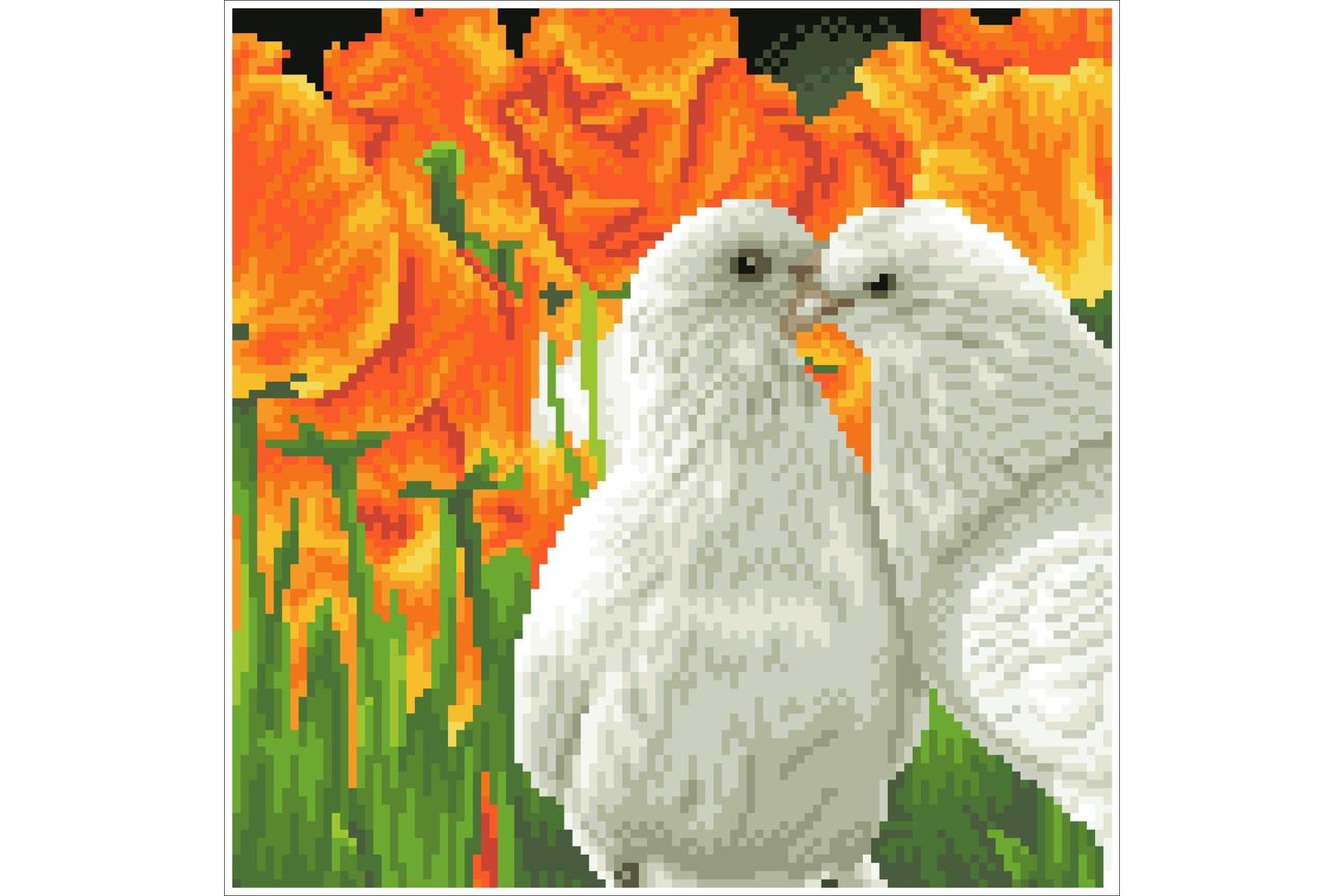 Diamond Dotz Gro-dd5.077 - Kissing Doves - Diamond Painting-4