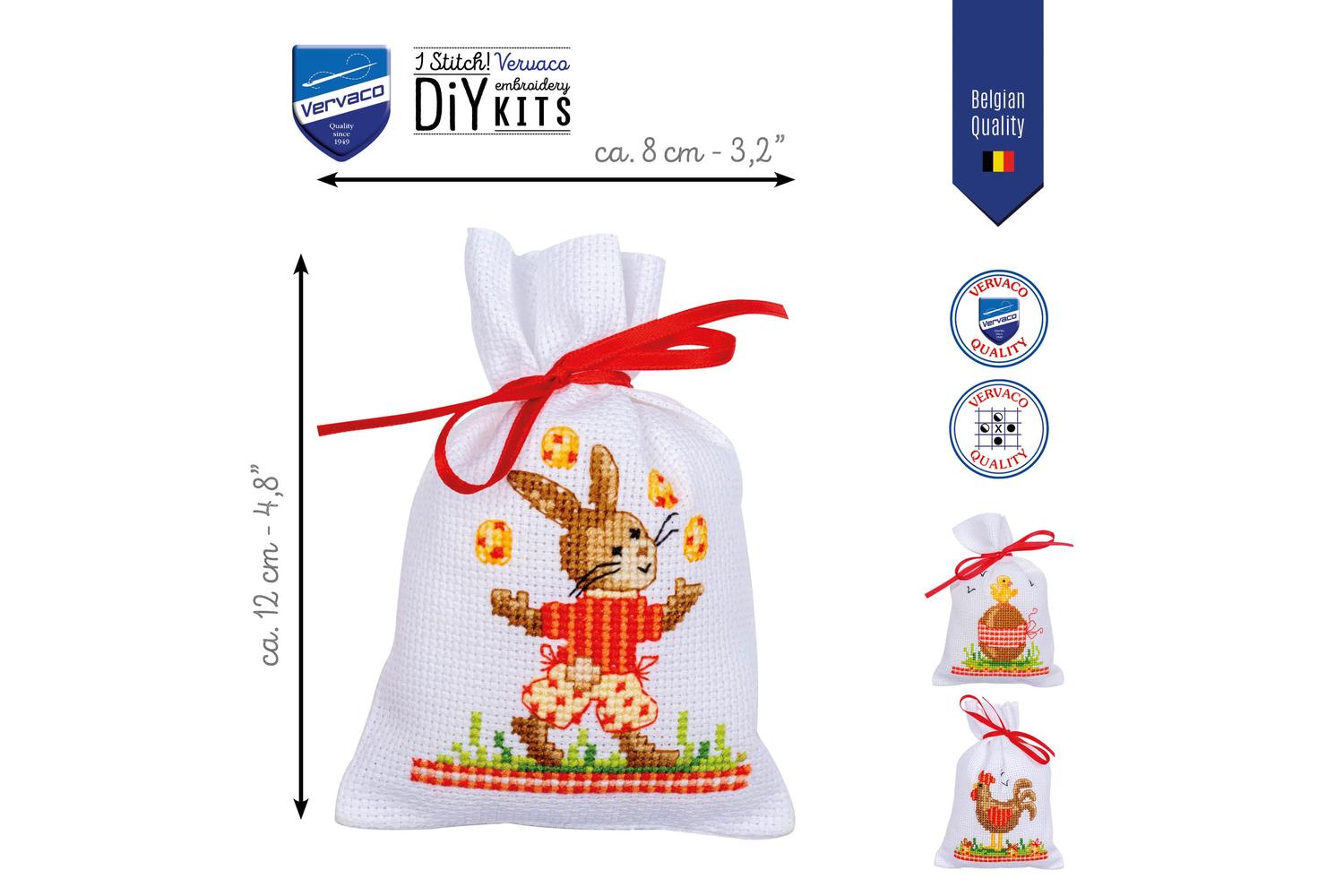 Vervaco Gro-pn-0200150 - Counted Cross Stitch Kit Gift Bags-2