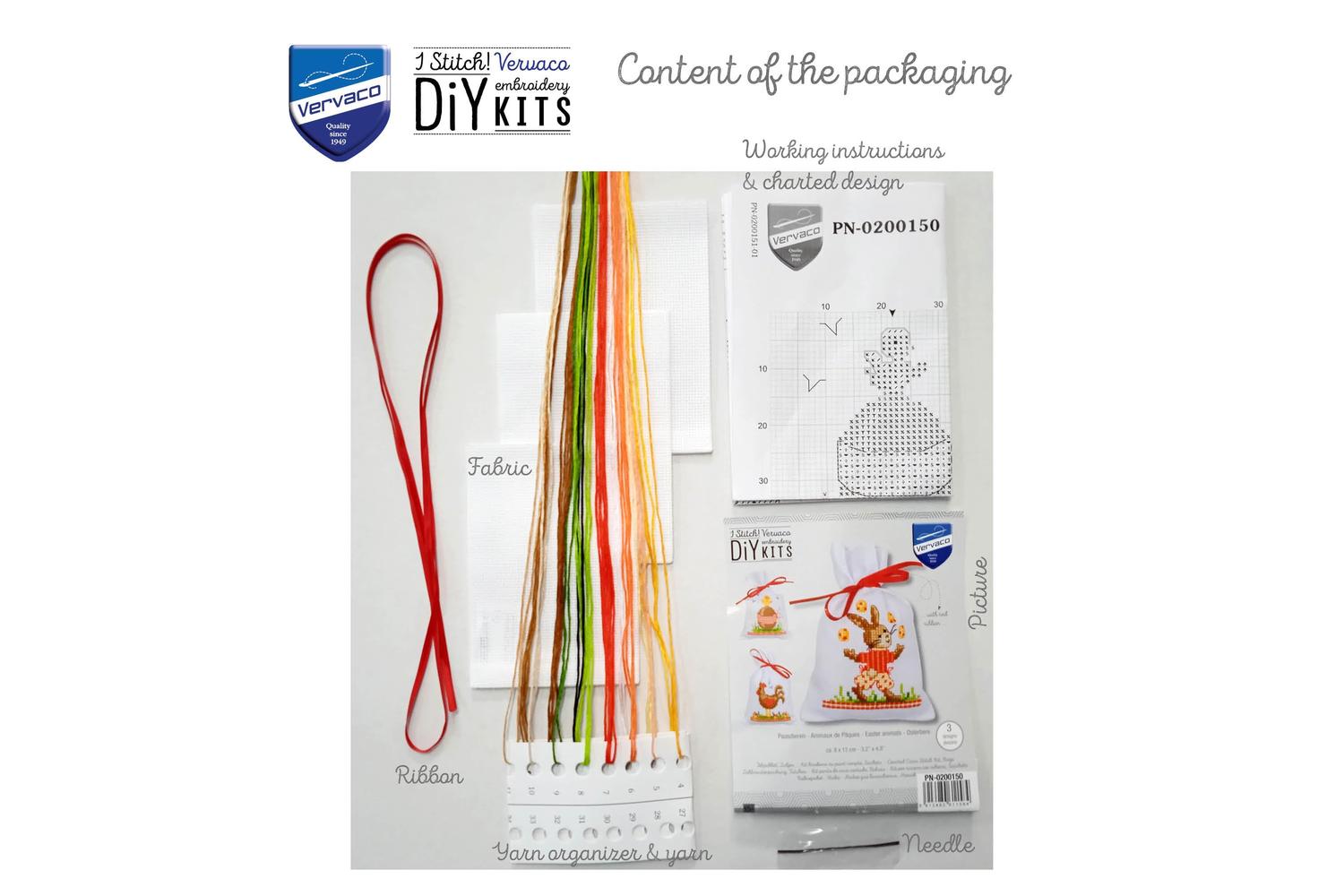 Vervaco Gro-pn-0200150 - Counted Cross Stitch Kit Gift Bags-4