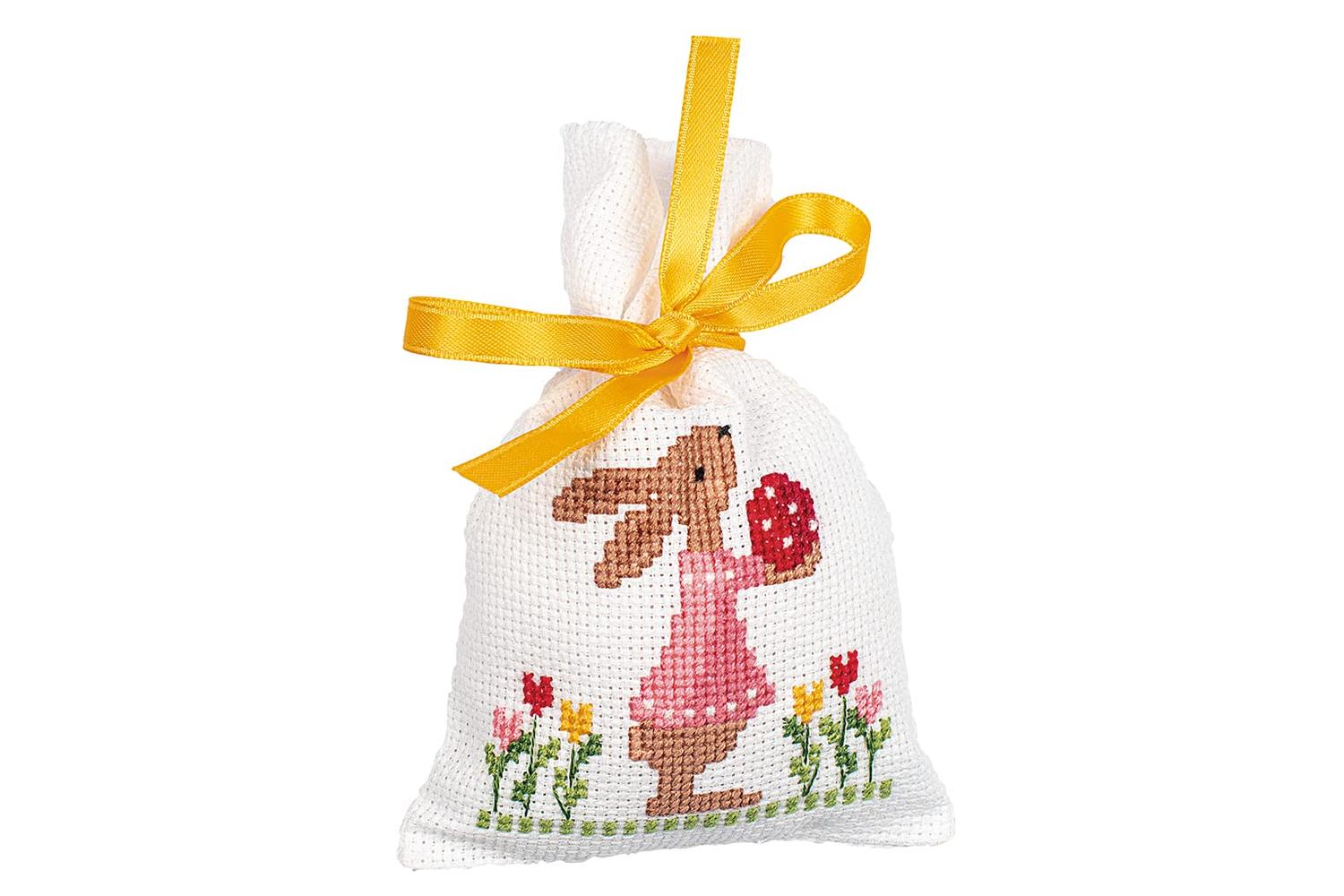 Vervaco Gro-pn-0196545 - Draw String Gift Bags Easter Rabbit-3