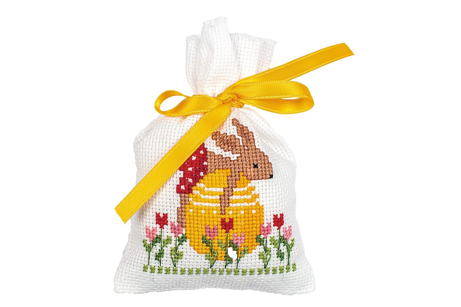 Vervaco Gro-pn-0196545 - Draw String Gift Bags Easter Rabbit-4