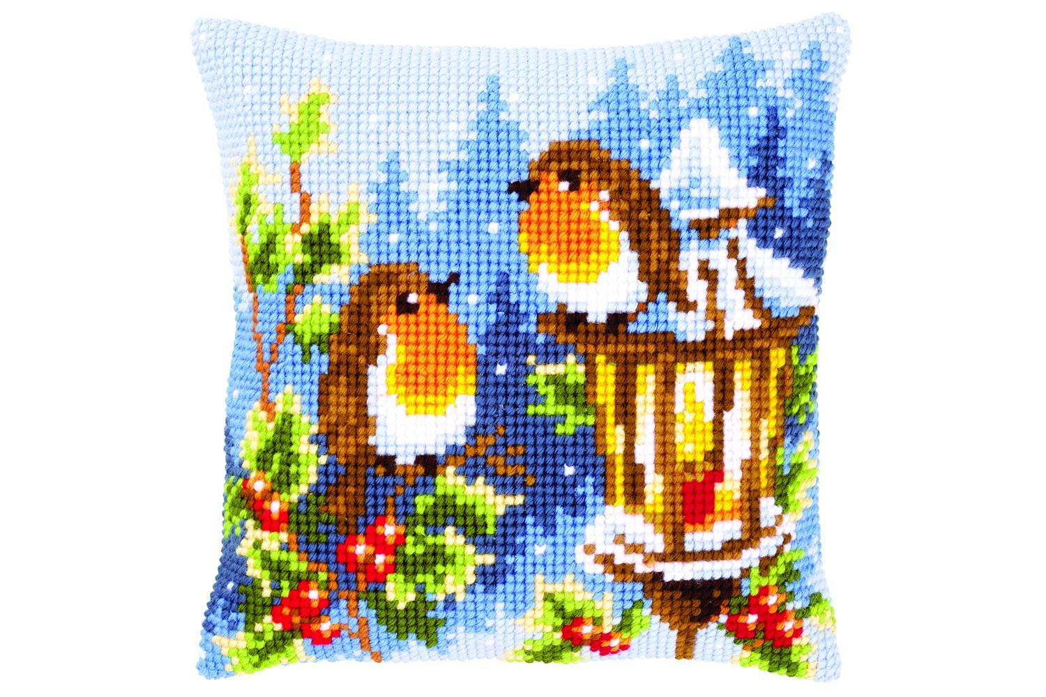 Vervaco Gro-pn-0145077 - Cushion Robins - Cross Stitch Kit C