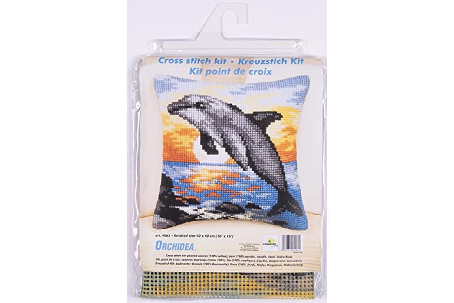 Orchidea Gro-orc.9065 - Cushion Dolphin - Cross Stitch Kit C-3