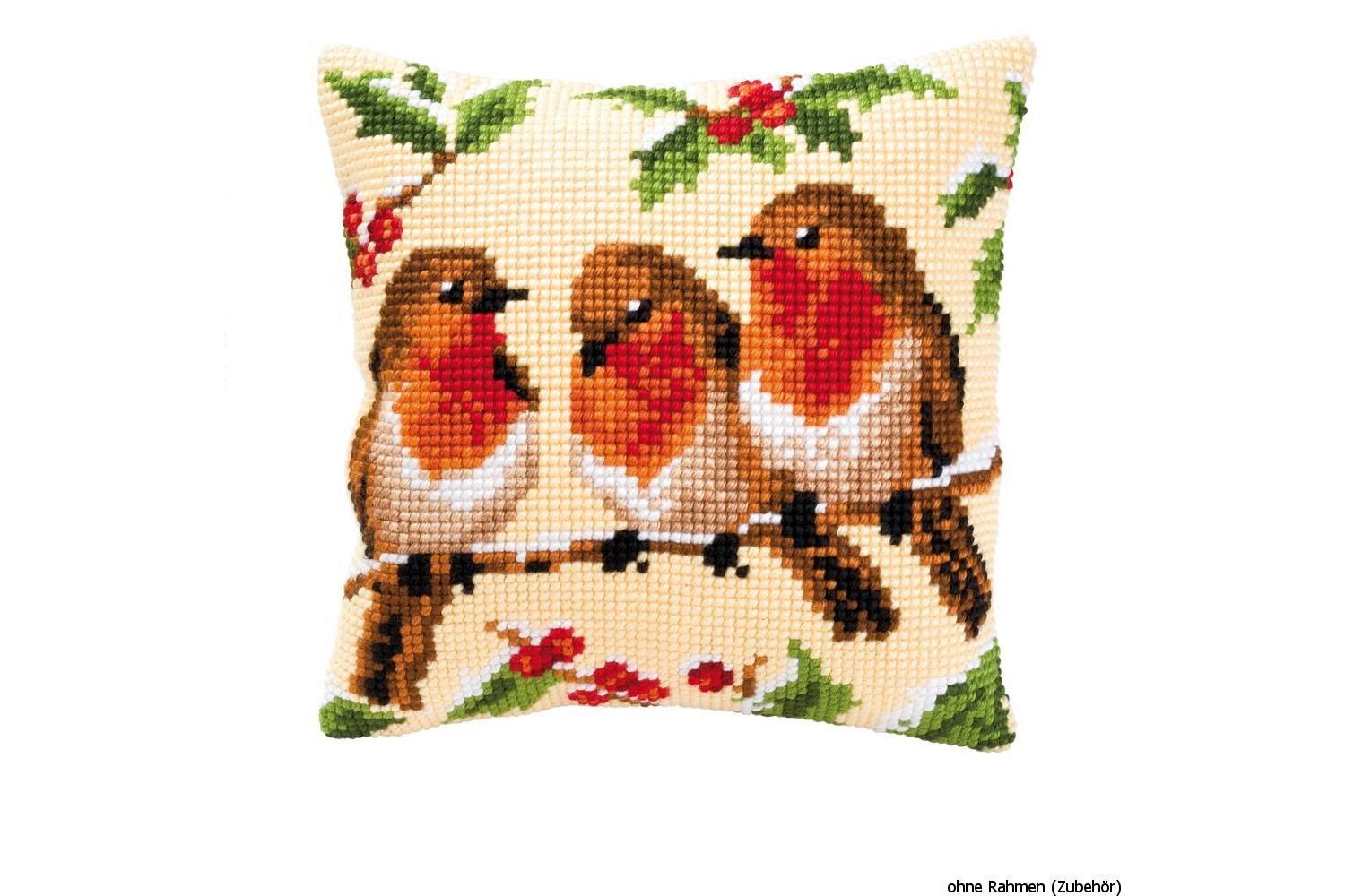 Vervaco Gro-pn-0008711 - Cushion Robins - Cross Stitch Kit C-2